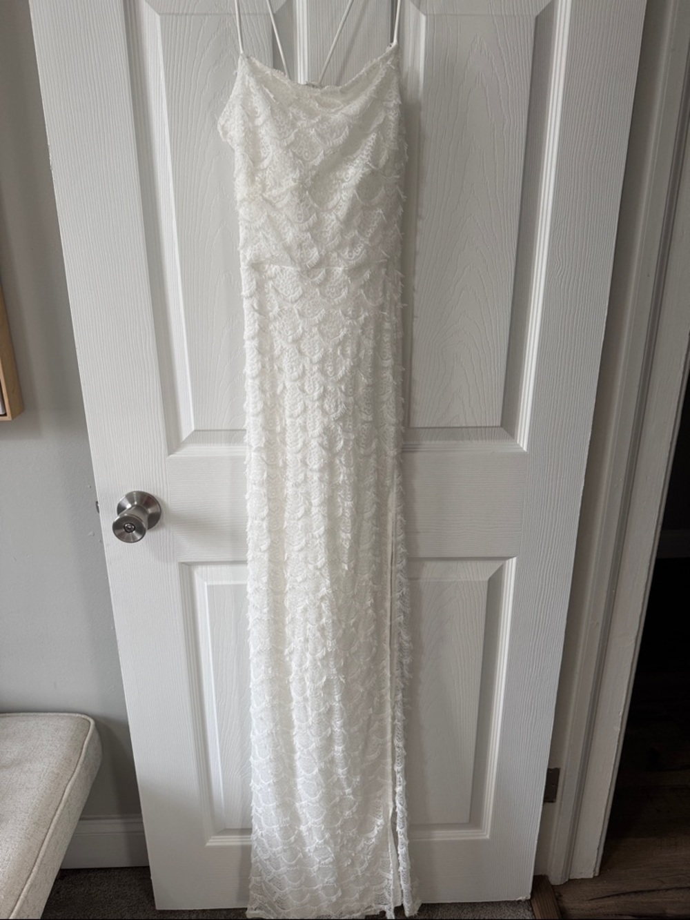 NWT lulus White textured maxi dress